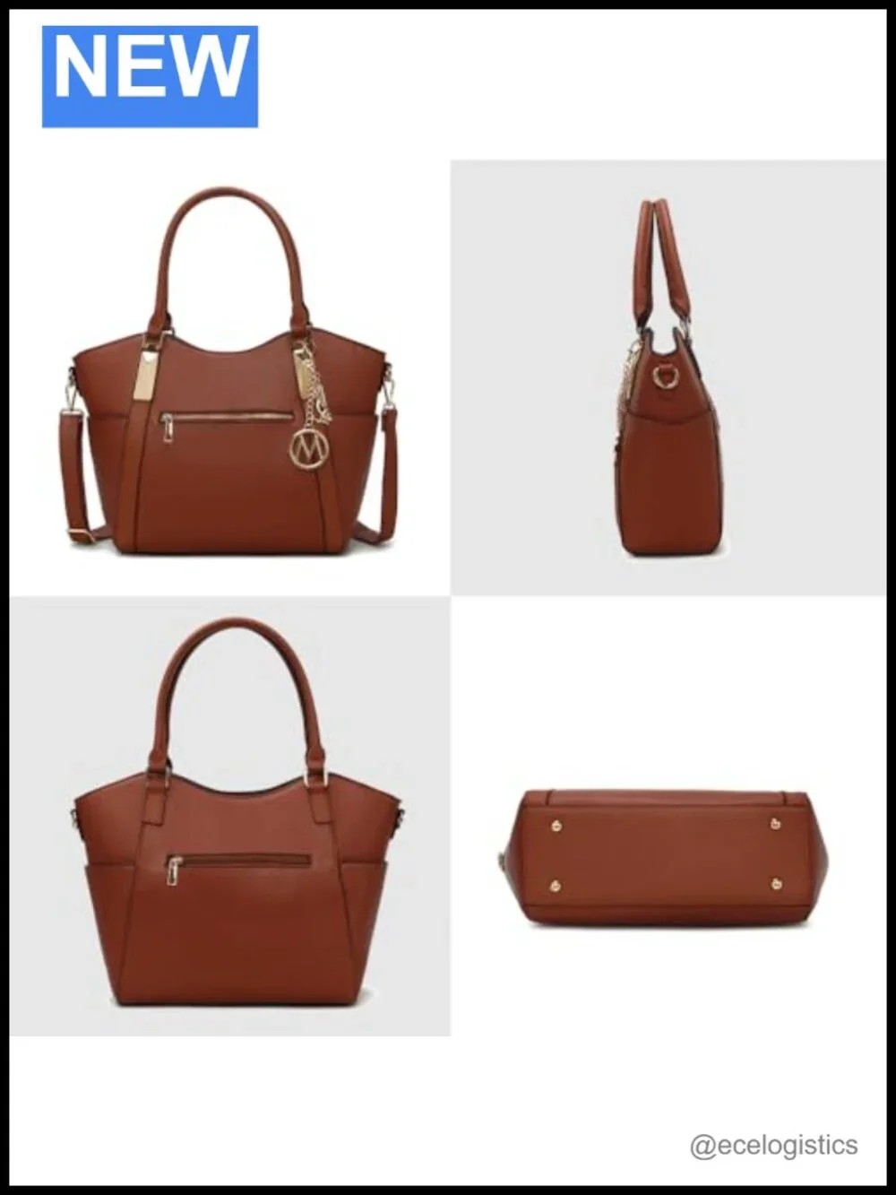 Vegan Leather Tote Bag with Top Handle - Large Shoulder Satchel Purse